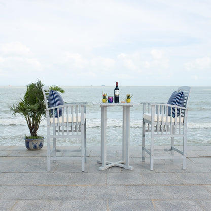 SAFAVIEH Outdoor Sheyla 3-Piece Bar Height Bistro Set - 28Wx28Dx40H