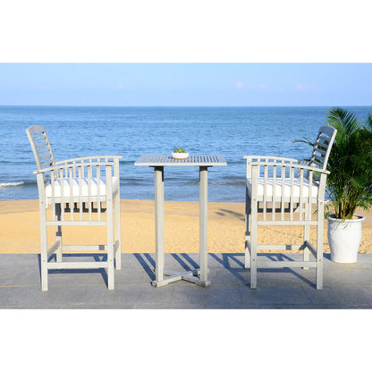 SAFAVIEH Outdoor Sheyla 3-Piece Bar Height Bistro Set - 28Wx28Dx40H