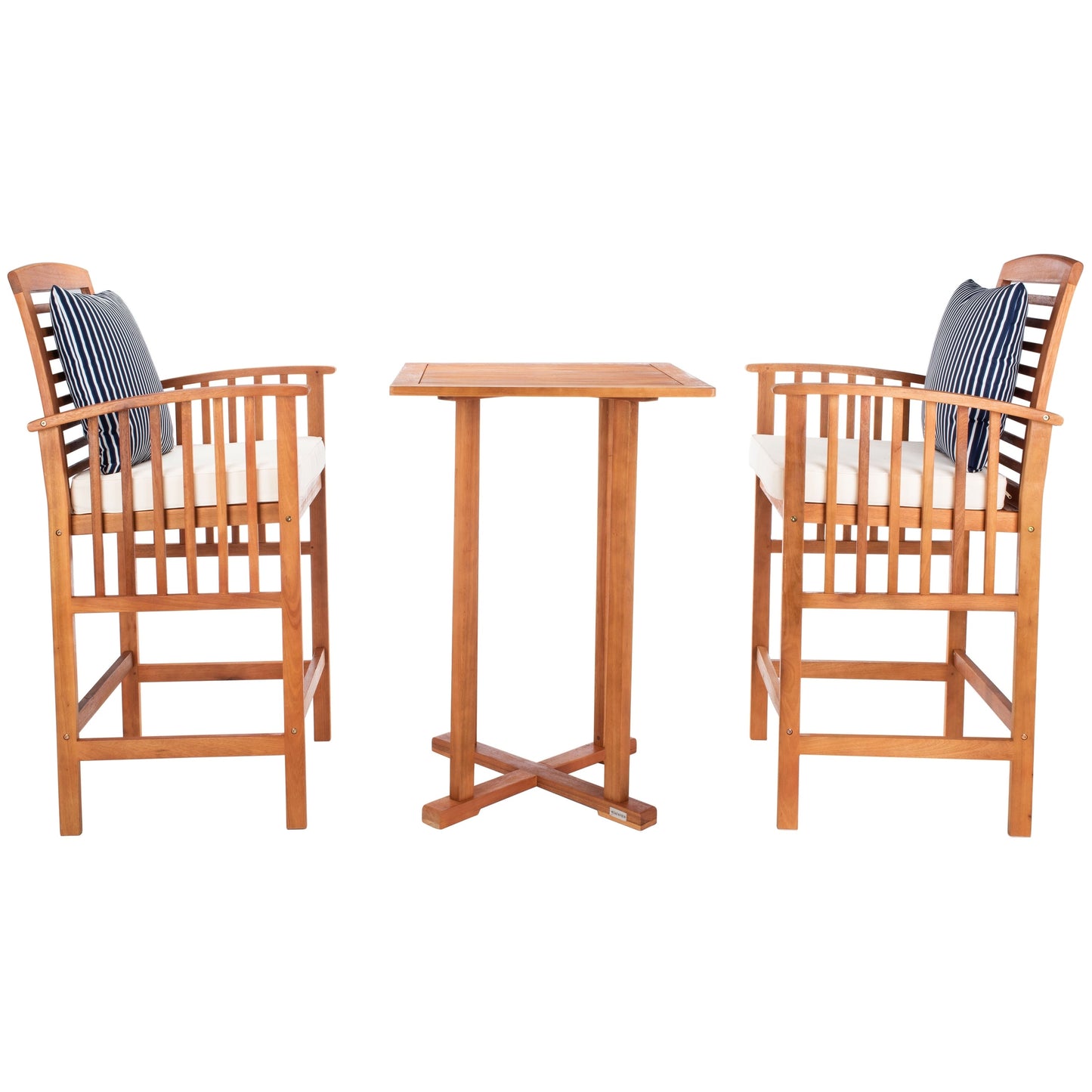 SAFAVIEH Outdoor Sheyla 3-Piece Bar Height Bistro Set - 28Wx28Dx40H