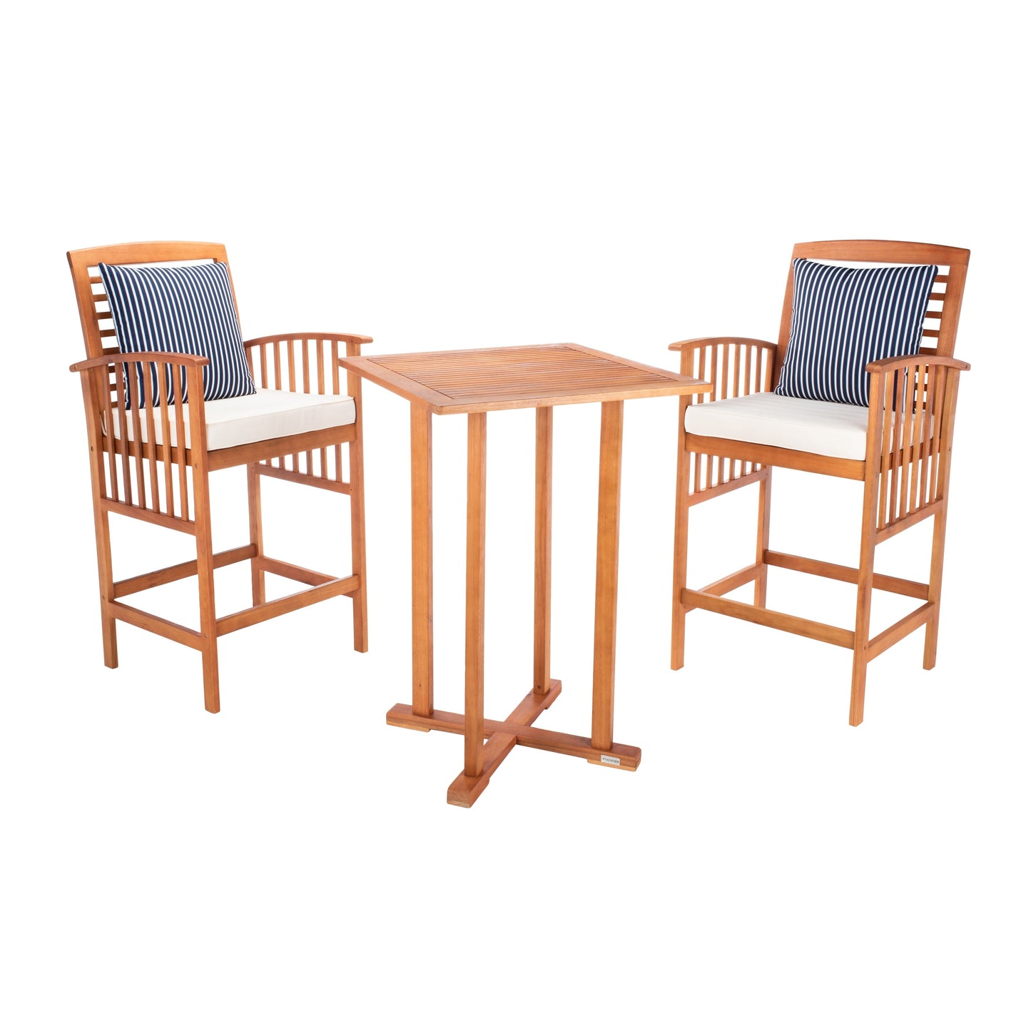 SAFAVIEH Outdoor Sheyla 3-Piece Bar Height Bistro Set - 28Wx28Dx40H