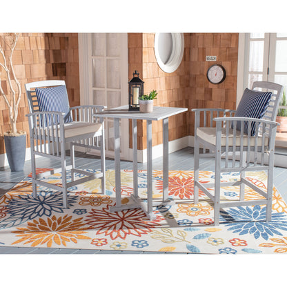 SAFAVIEH Outdoor Sheyla 3-Piece Bar Height Bistro Set - 28Wx28Dx40H