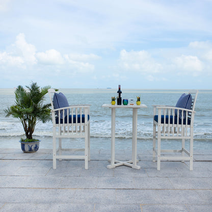 SAFAVIEH Outdoor Sheyla 3-Piece Bar Height Bistro Set - 28Wx28Dx40H