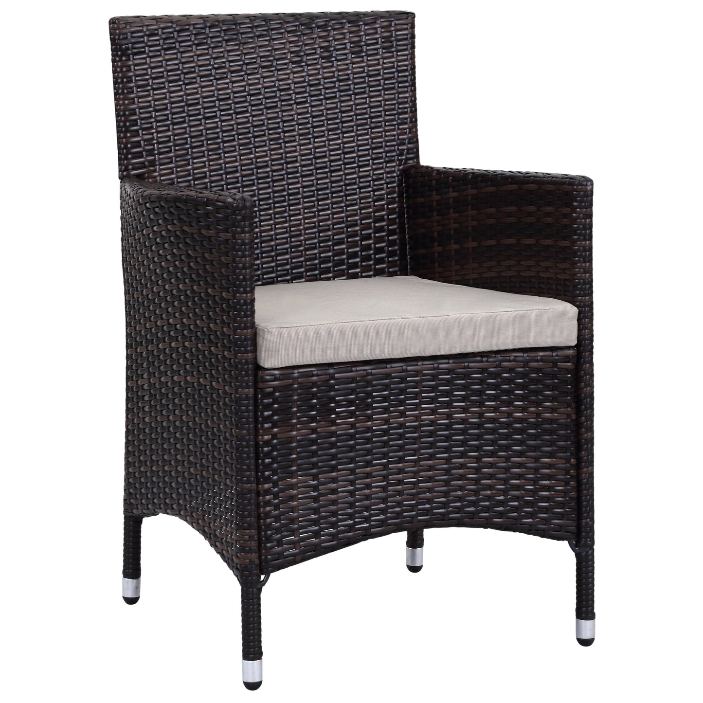 SAFAVIEH Outdoor Simka Brown/ Sand Patio Set (4-Piece) - 43W x 34D x 23H