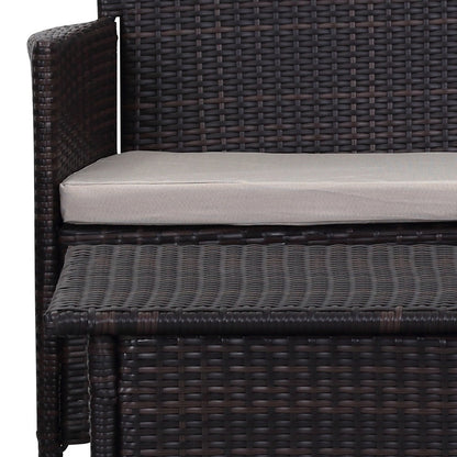 SAFAVIEH Outdoor Simka Brown/ Sand Patio Set (4-Piece) - 43W x 34D x 23H