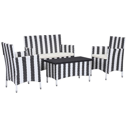 SAFAVIEH Outdoor Simka Brown/ Sand Patio Set (4-Piece) - 43W x 34D x 23H