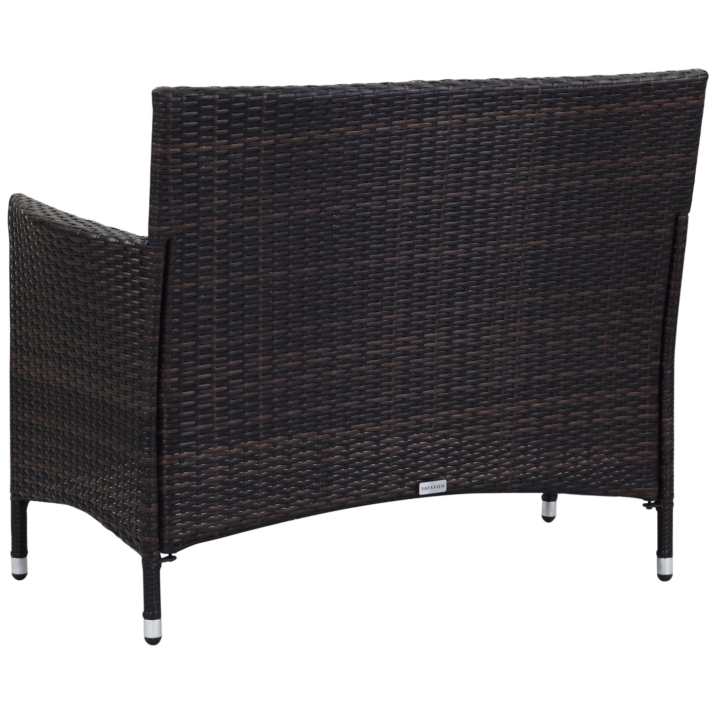 SAFAVIEH Outdoor Simka Brown/ Sand Patio Set (4-Piece) - 43W x 34D x 23H