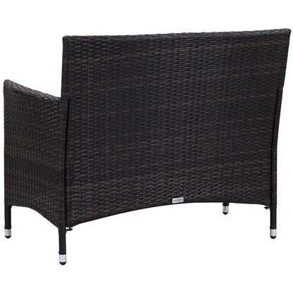 SAFAVIEH Outdoor Simka Brown/ Sand Patio Set (4-Piece) - 43W x 34D x 23H
