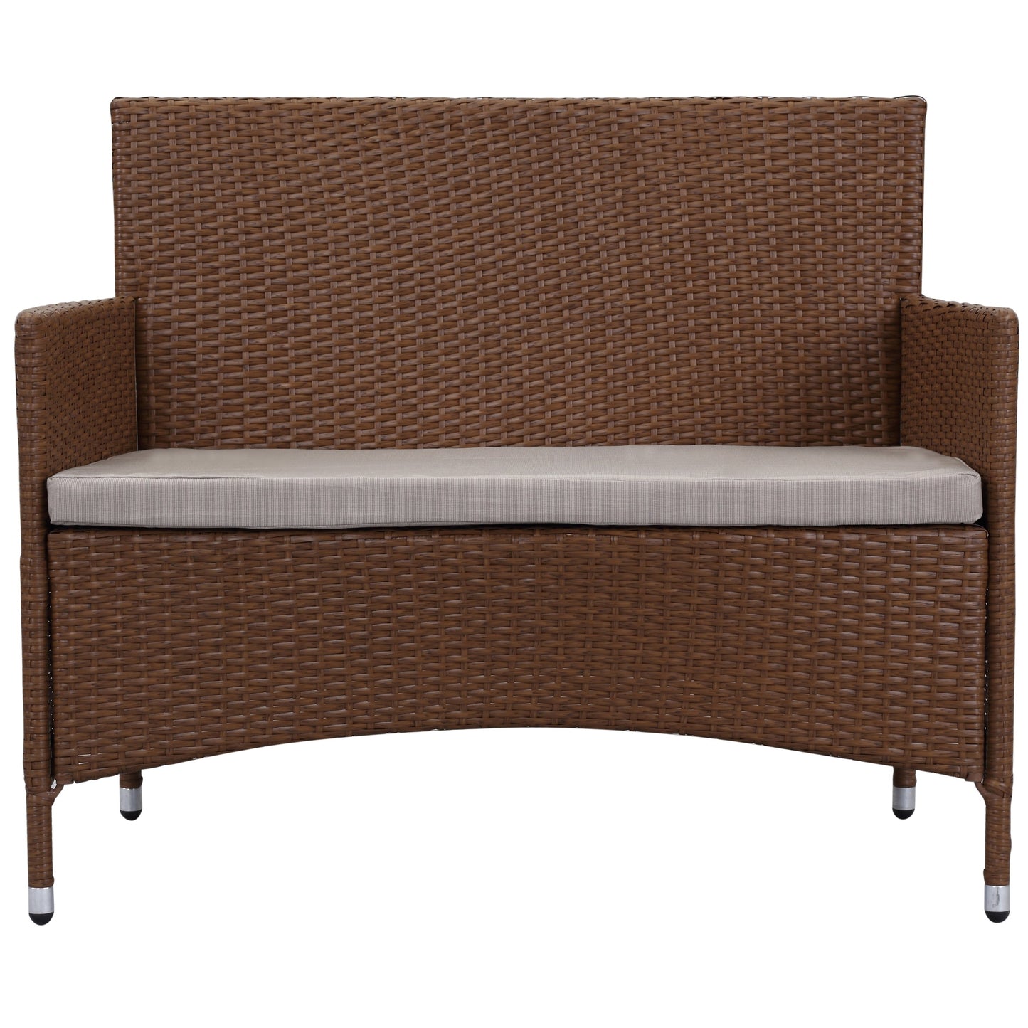 SAFAVIEH Outdoor Simka Brown/ Sand Patio Set (4-Piece) - 43W x 34D x 23H