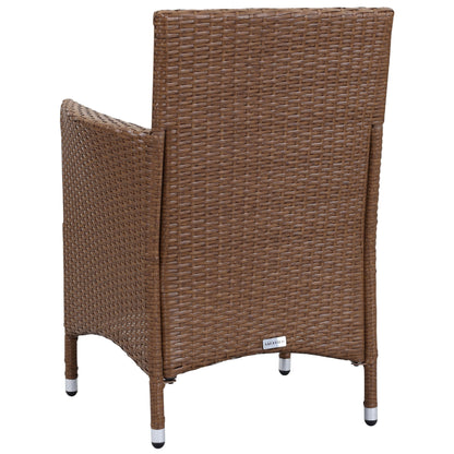 SAFAVIEH Outdoor Simka Brown/ Sand Patio Set (4-Piece) - 43W x 34D x 23H
