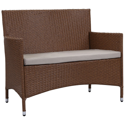 SAFAVIEH Outdoor Simka Brown/ Sand Patio Set (4-Piece) - 43W x 34D x 23H