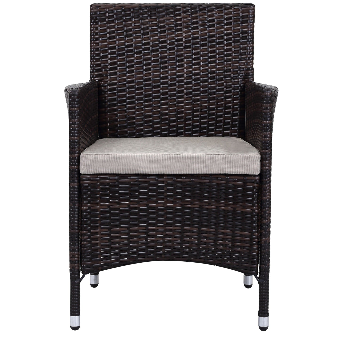 SAFAVIEH Outdoor Simka Brown/ Sand Patio Set (4-Piece) - 43W x 34D x 23H