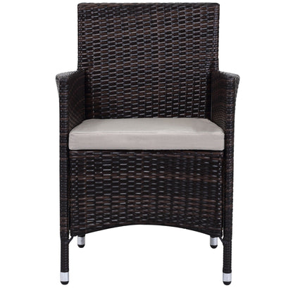 SAFAVIEH Outdoor Simka Brown/ Sand Patio Set (4-Piece) - 43W x 34D x 23H
