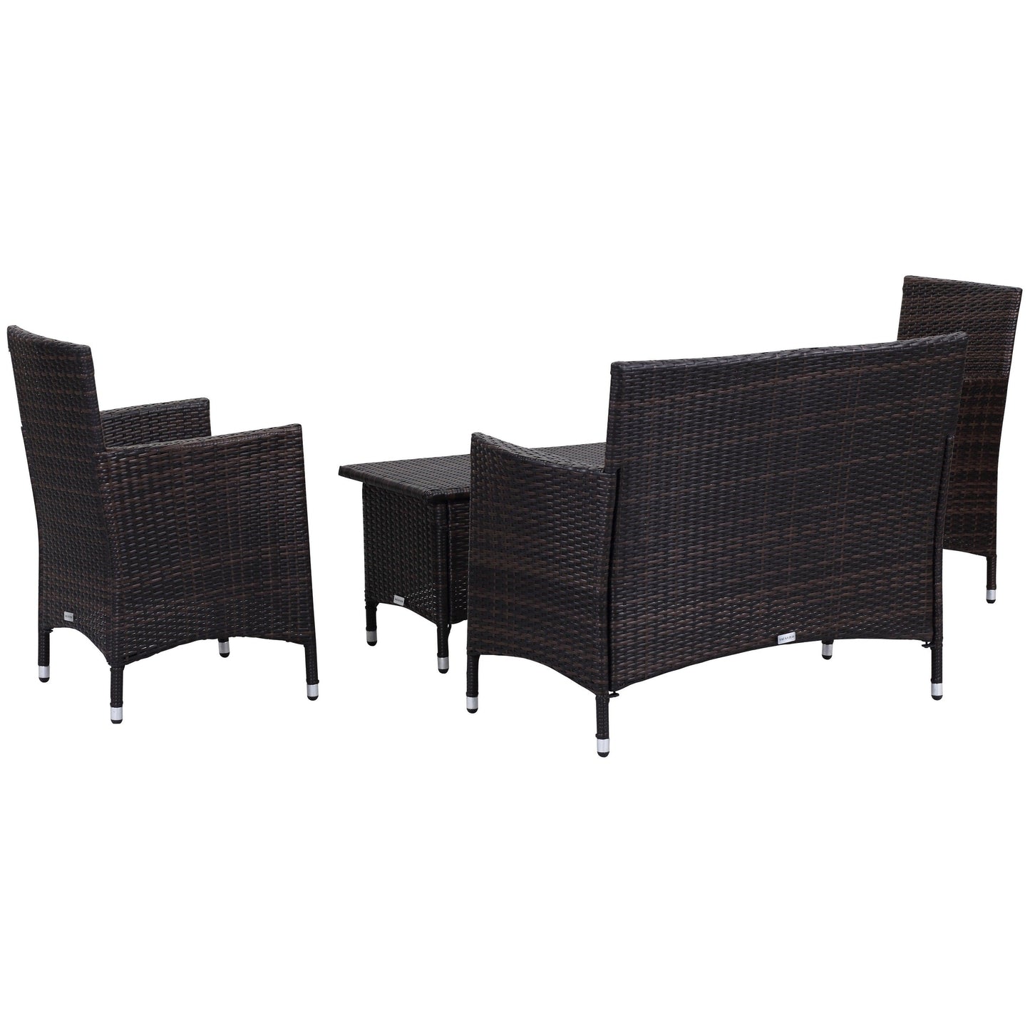 SAFAVIEH Outdoor Simka Brown/ Sand Patio Set (4-Piece) - 43W x 34D x 23H