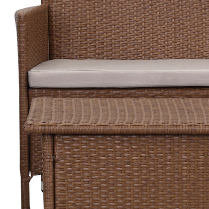 SAFAVIEH Outdoor Simka Brown/ Sand Patio Set (4-Piece) - 43W x 34D x 23H