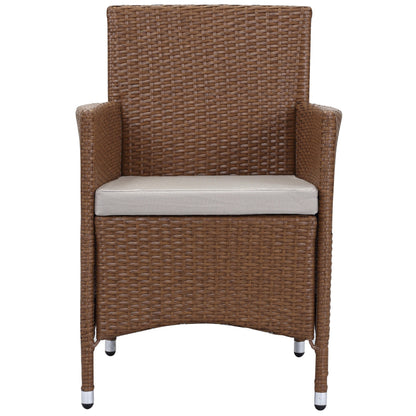 SAFAVIEH Outdoor Simka Brown/ Sand Patio Set (4-Piece) - 43W x 34D x 23H