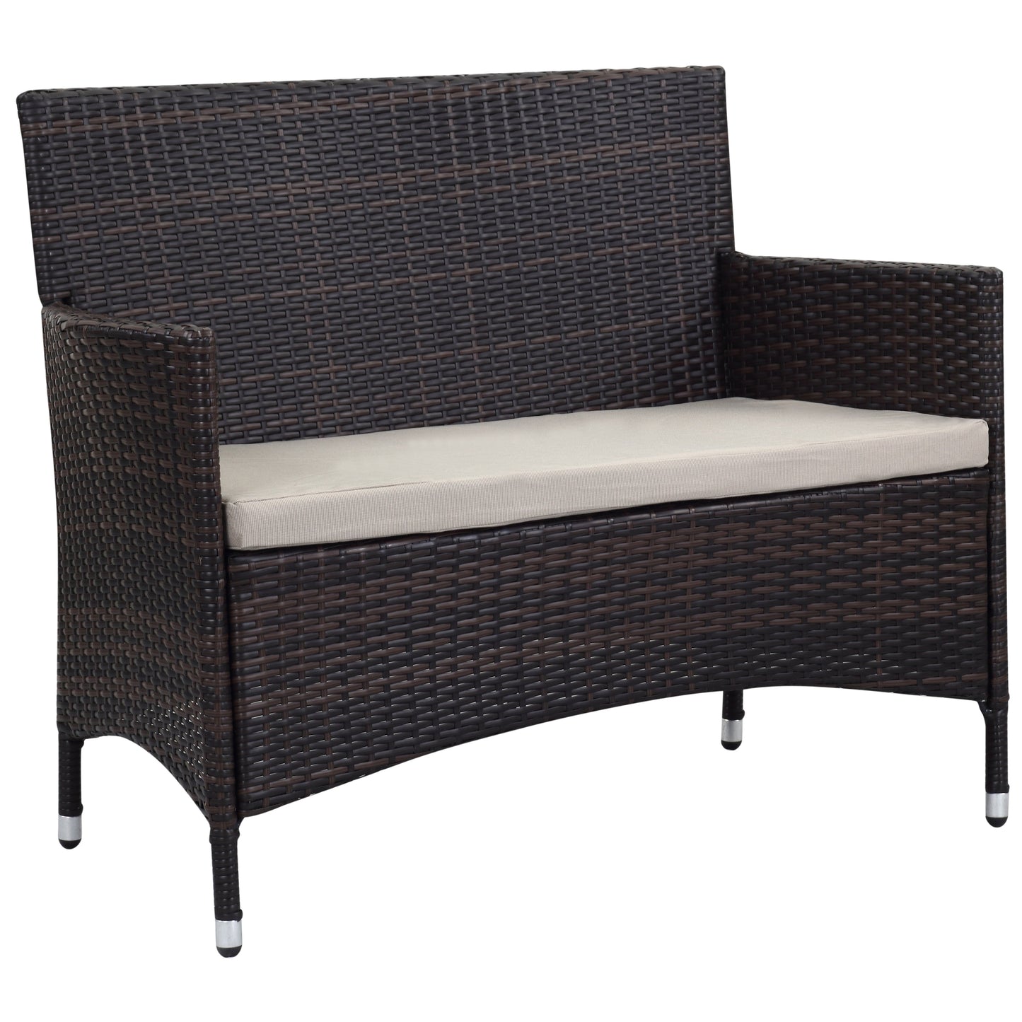 SAFAVIEH Outdoor Simka Brown/ Sand Patio Set (4-Piece) - 43W x 34D x 23H
