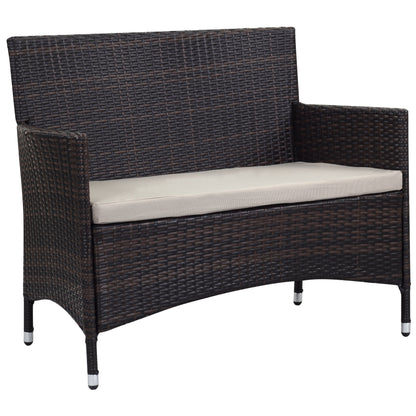 SAFAVIEH Outdoor Simka Brown/ Sand Patio Set (4-Piece) - 43W x 34D x 23H