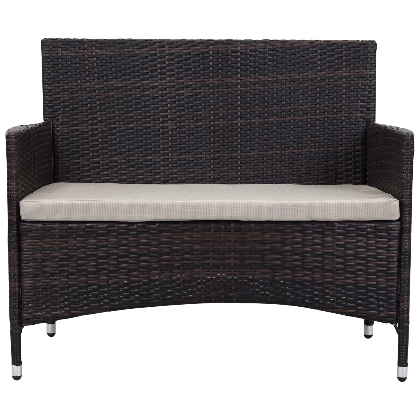 SAFAVIEH Outdoor Simka Brown/ Sand Patio Set (4-Piece) - 43W x 34D x 23H