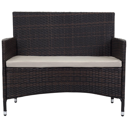 SAFAVIEH Outdoor Simka Brown/ Sand Patio Set (4-Piece) - 43W x 34D x 23H