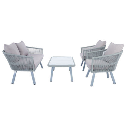 SAFAVIEH Outdoor Sneh-Lata 4-Piece Rope Patio Set - 54W x 27D x 26H