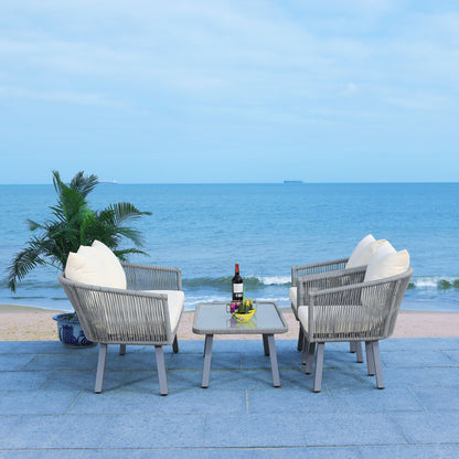 SAFAVIEH Outdoor Sneh-Lata 4-Piece Rope Patio Set - 54W x 27D x 26H