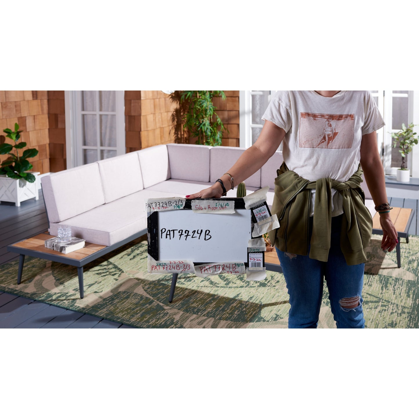 SAFAVIEH Outdoor Wendela Corner Living Set - 47W x 28D x 38H