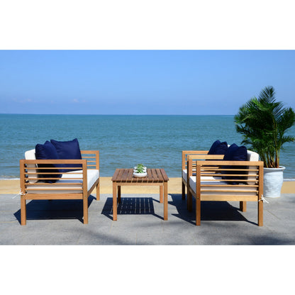 SAFAVIEH Outdoor Yoselin 4-Piece Set with Accent Pillow - 51W x 26D x 26H