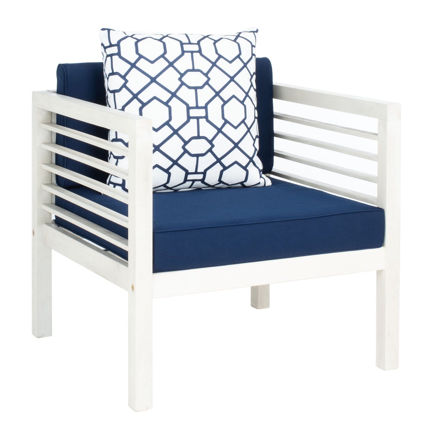 SAFAVIEH Outdoor Yoselin 4-Piece Set with Accent Pillow - 51W x 26D x 26H