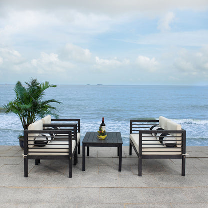 SAFAVIEH Outdoor Yoselin 4-Piece Set with Accent Pillow - 51W x 26D x 26H