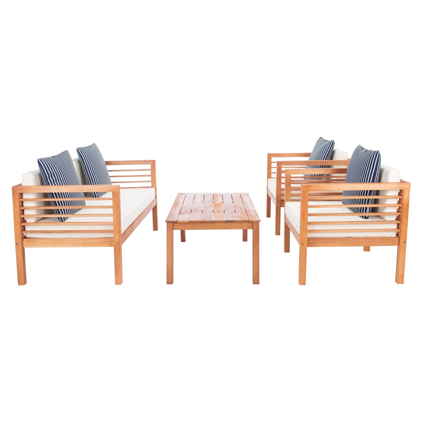 SAFAVIEH Outdoor Yoselin 4-Piece Set with Accent Pillow - 51W x 26D x 26H