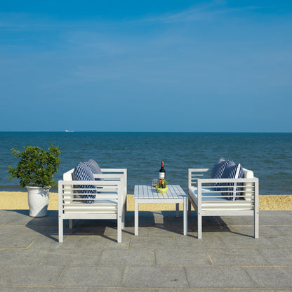 SAFAVIEH Outdoor Yoselin 4-Piece Set with Accent Pillow - 51W x 26D x 26H