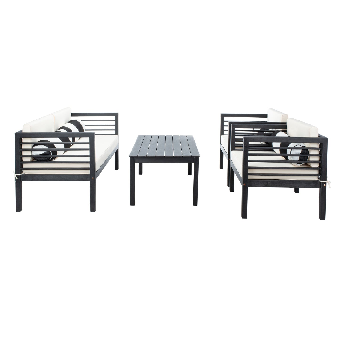SAFAVIEH Outdoor Yoselin 4-Piece Set with Accent Pillow - 51W x 26D x 26H
