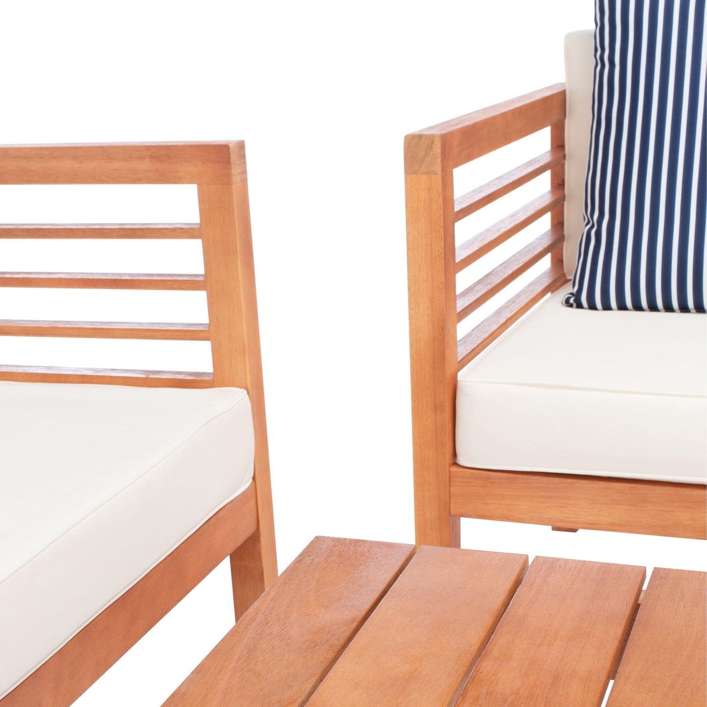 SAFAVIEH Outdoor Yoselin 4-Piece Set with Accent Pillow - 51W x 26D x 26H