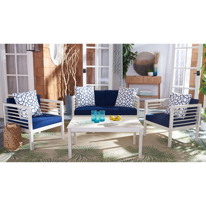 SAFAVIEH Outdoor Yoselin 4-Piece Set with Accent Pillow - 51W x 26D x 26H