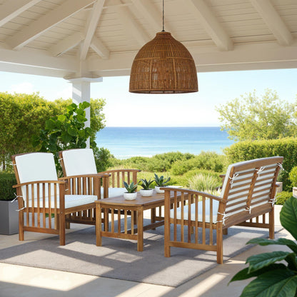 SAFAVIEH Outdoor Yuliana 4-Piece Conversation Patio Set - 47W x 33D x 26H