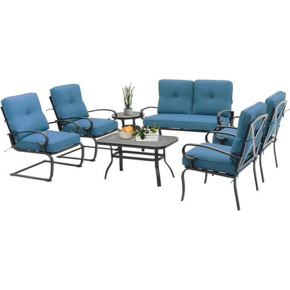 SUNCROWN 7-Piece Outdoor Metal Furniture Conversation Patio Set