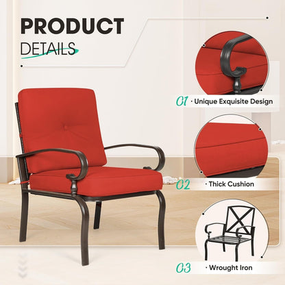 SUNCROWN 7-Piece Outdoor Metal Furniture Conversation Patio Set