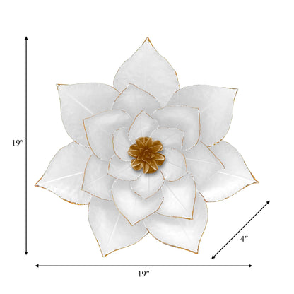 Sagebrook Home Contemporary Metal Wall Lotus Flower Sculpture
