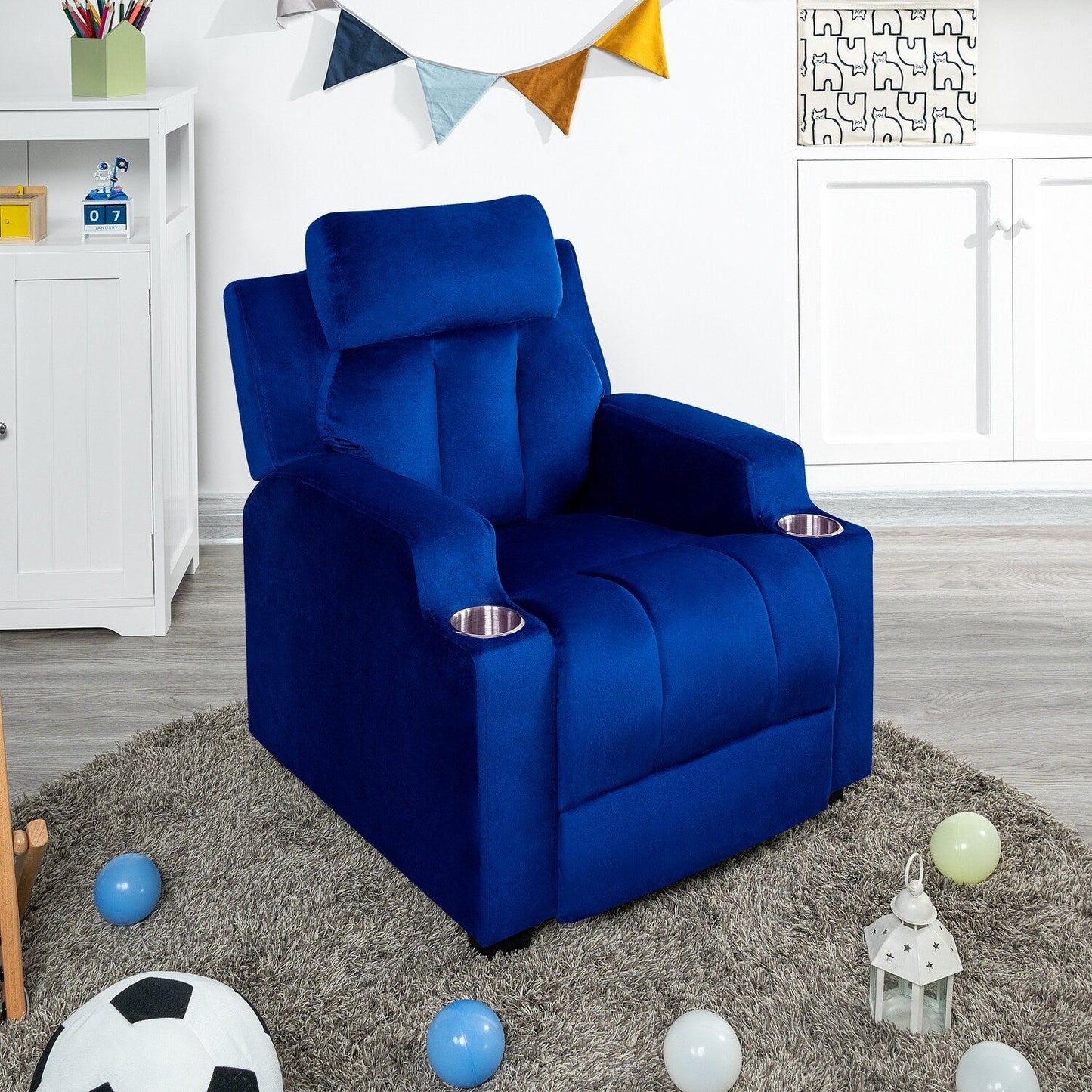 Magic Seats for Superheroes  Princesses, Super Deluxe Kids Recliner with Footrest, Headrest, 2 Cup Holders