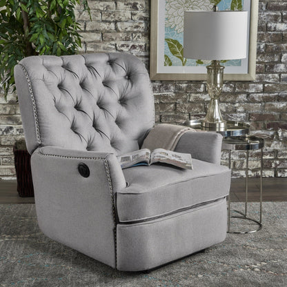 Salomo Tufted Fabric Power Recliner by Christopher Knight Home