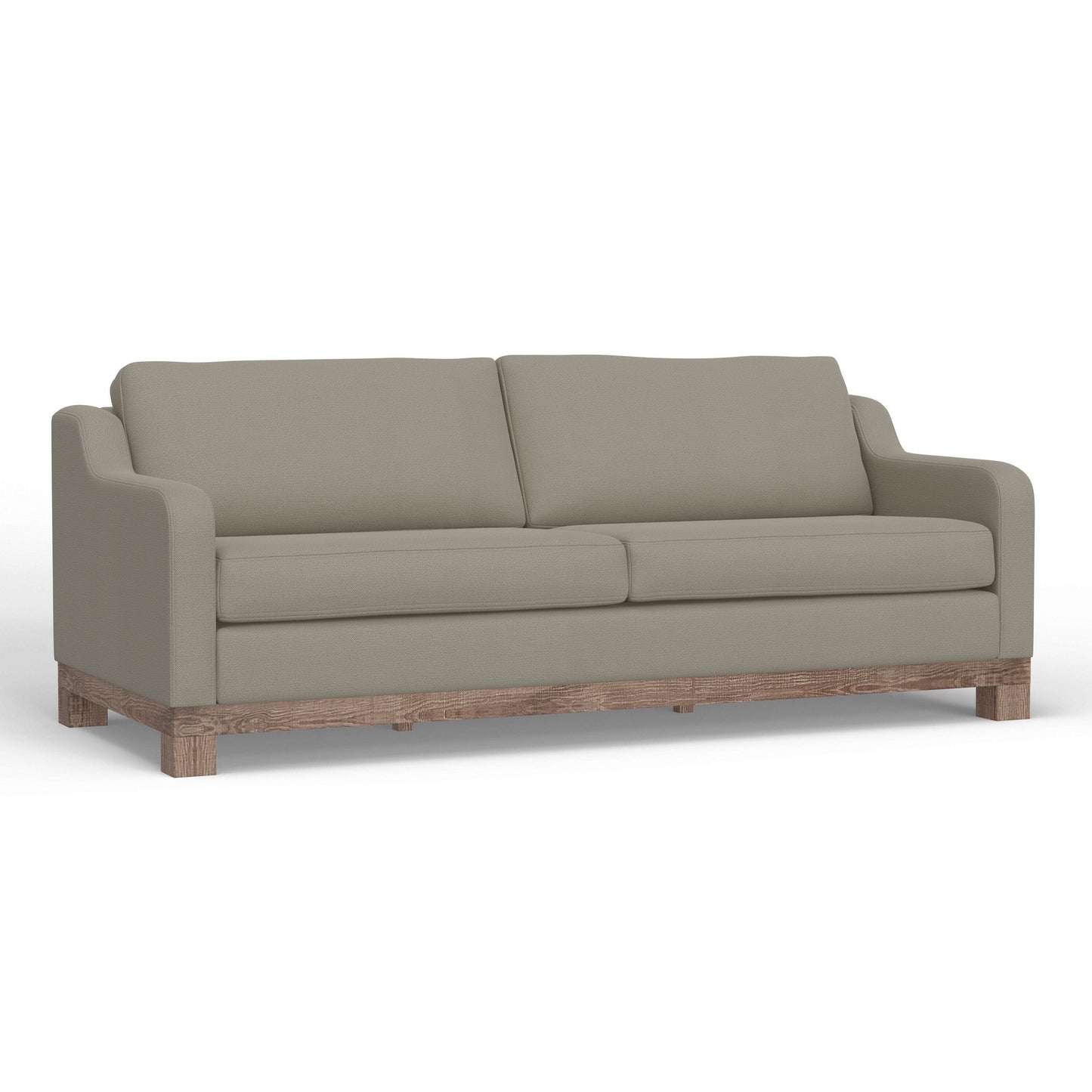 Sama Sofa, 2 Accent Pillows, 91 Inch, Solid Wood, Almond Gray Polyester