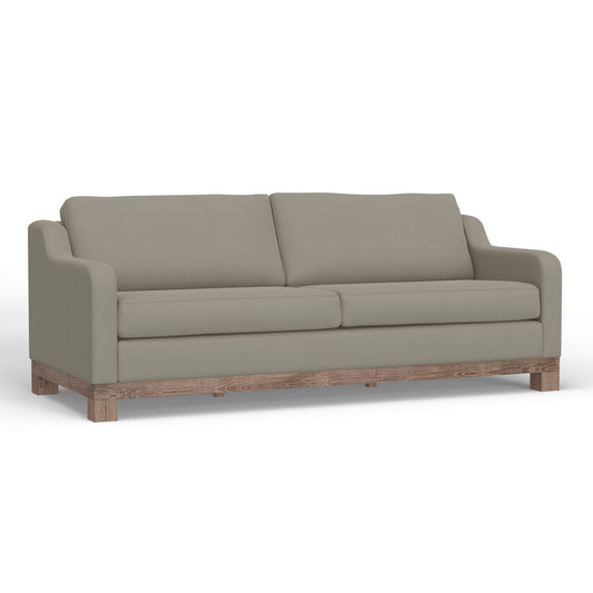 Sama Sofa, 2 Accent Pillows, 91 Inch, Solid Wood, Almond Gray Polyester