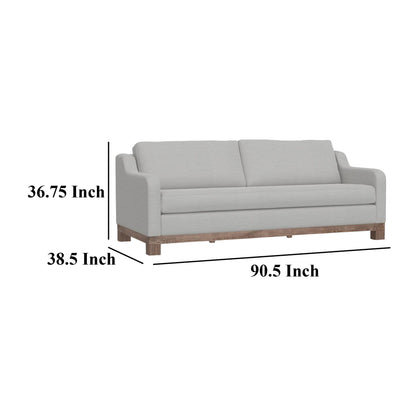 Sama Sofa, 2 Accent Pillows, Eccru Beige Polyester 91 Inch Bench Style