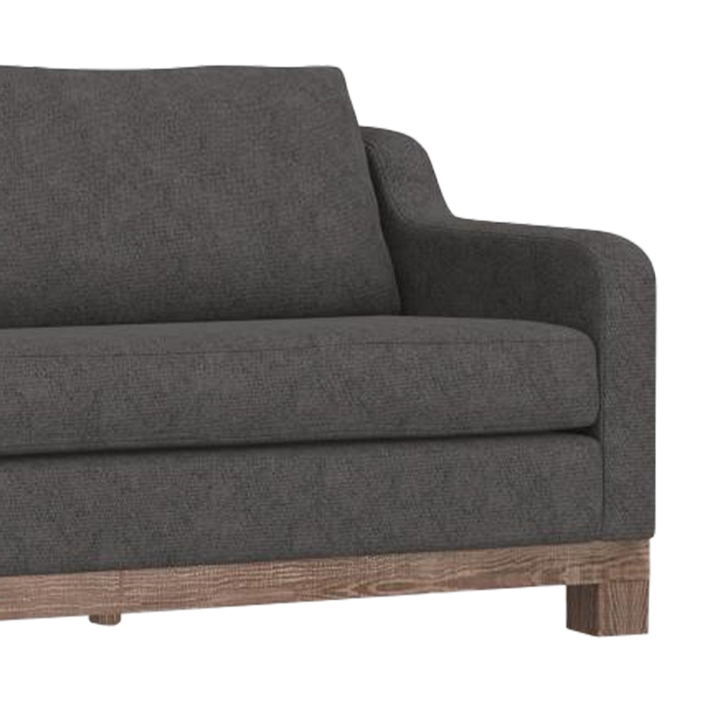 Sama Sofa, 2 Accent Pillows, Iron Gray Polyester 91 Inch Bench Style