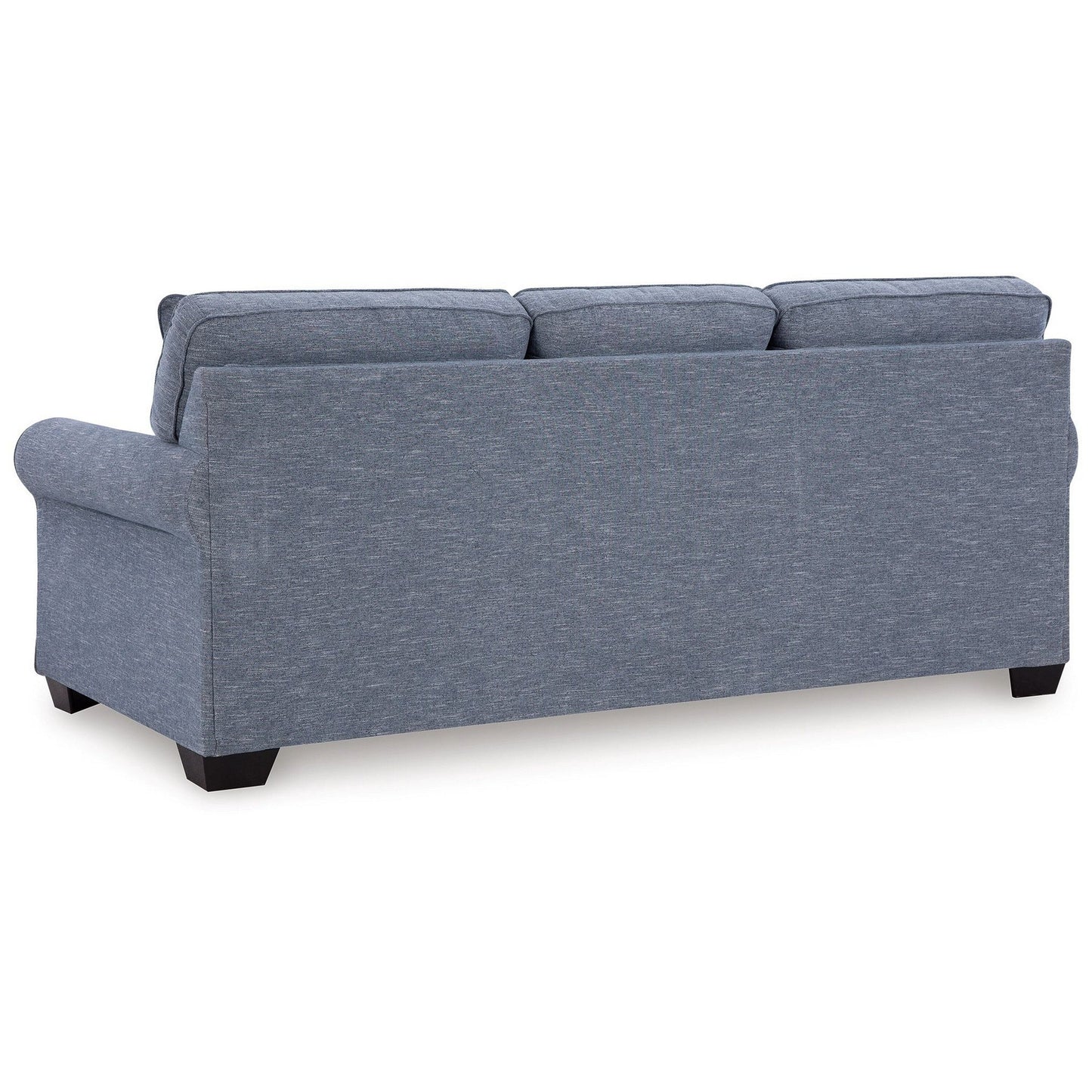 Sano Queen Sofa Sleeper, Blue Polyester, 2 Accent Pillows, 88 Inch