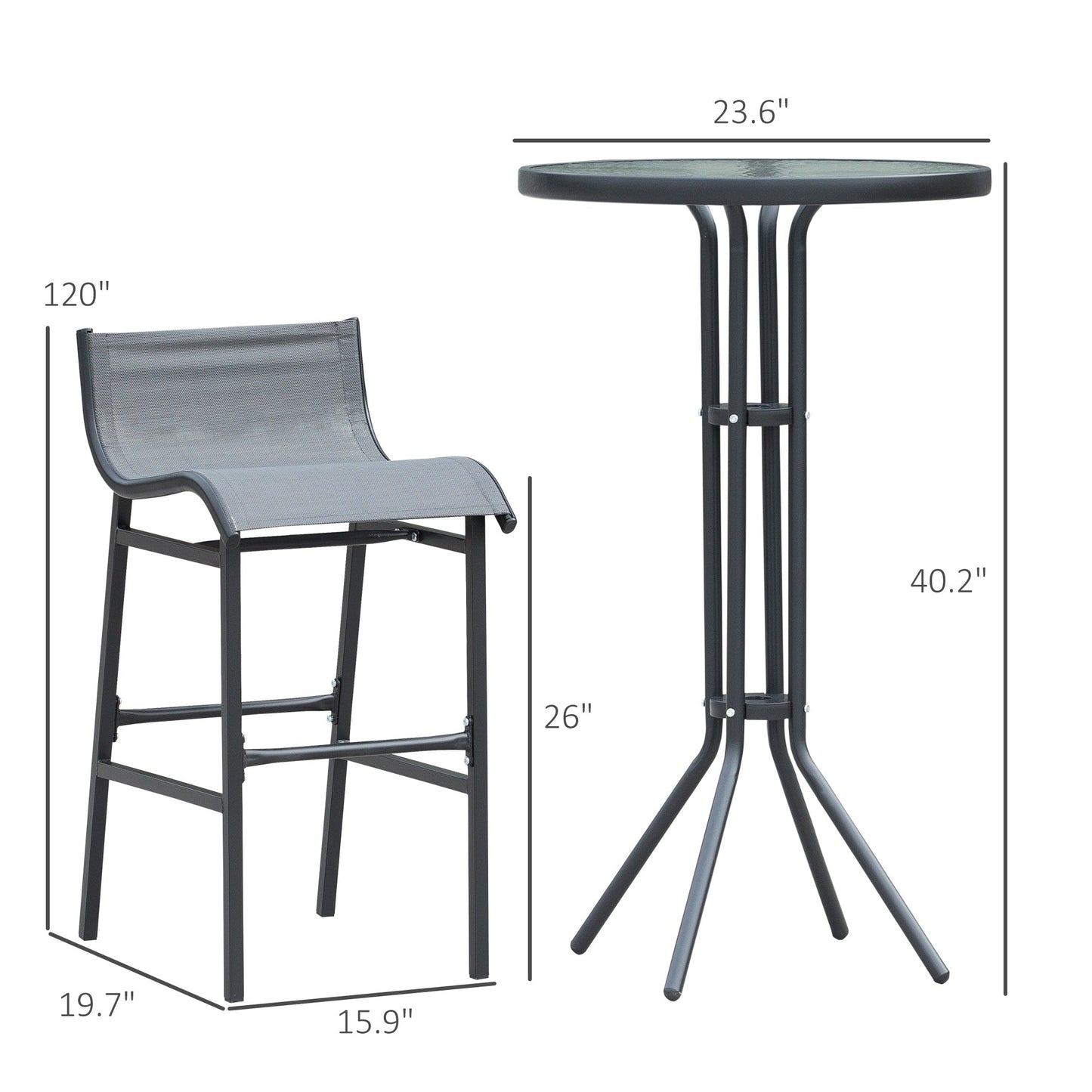 Santa Barbra 3-piece Outdoor Patio Pub Bistro Table and Chairs Set by Havenside Home
