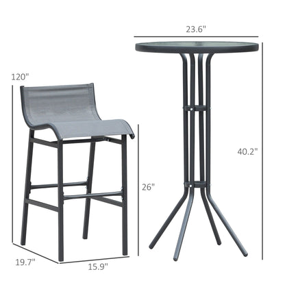 Santa Barbra 3-piece Outdoor Patio Pub Bistro Table and Chairs Set by Havenside Home
