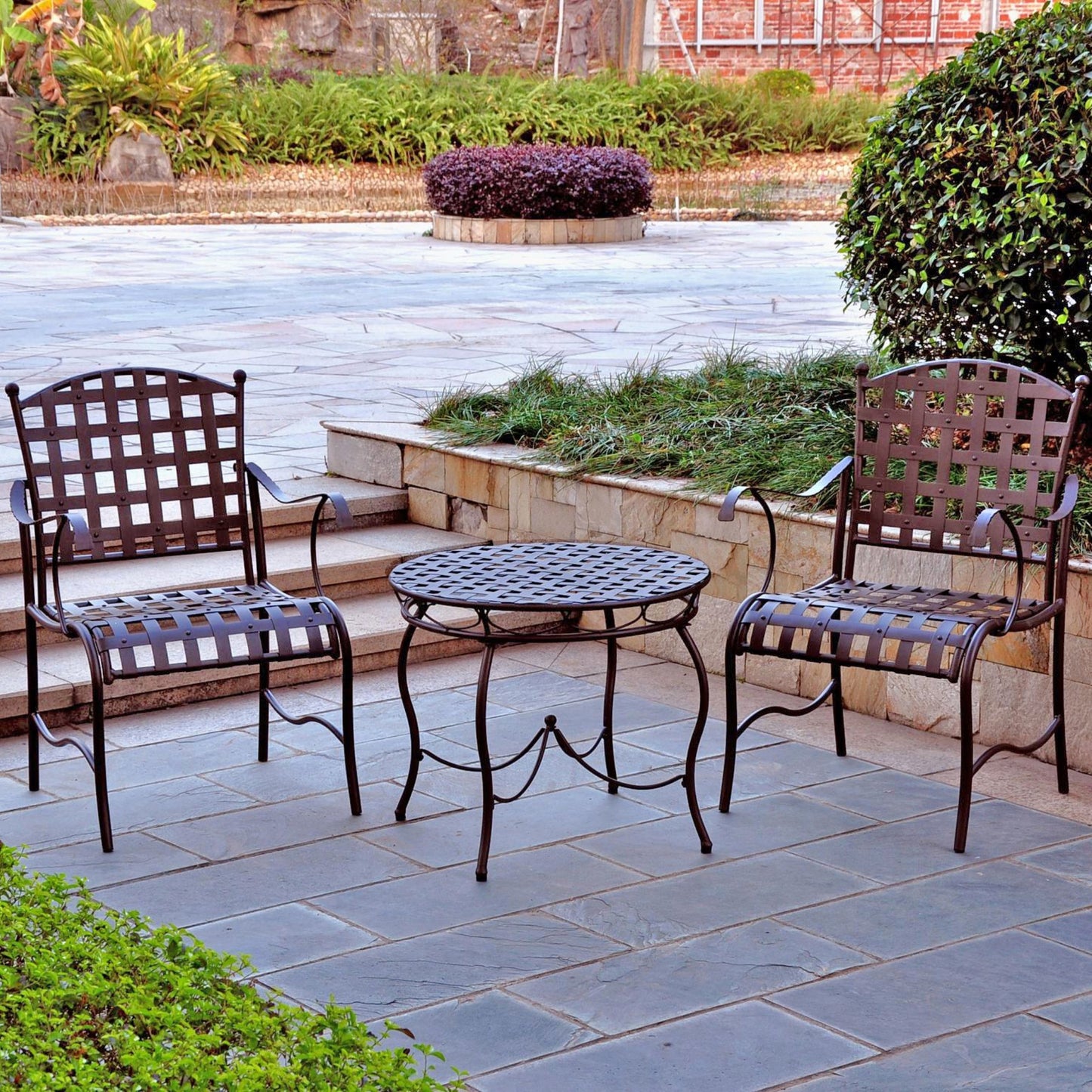 Santa Fe Nailhead 3-piece Iron Bistro Set