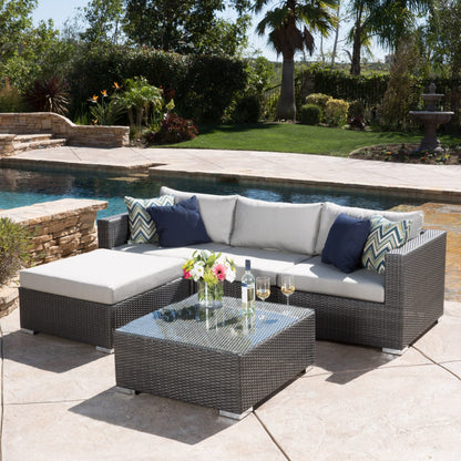 Santa Rosa Outdoor 5-piece Wicker Seating Sectional Set with Cushions by Christopher Knight Home