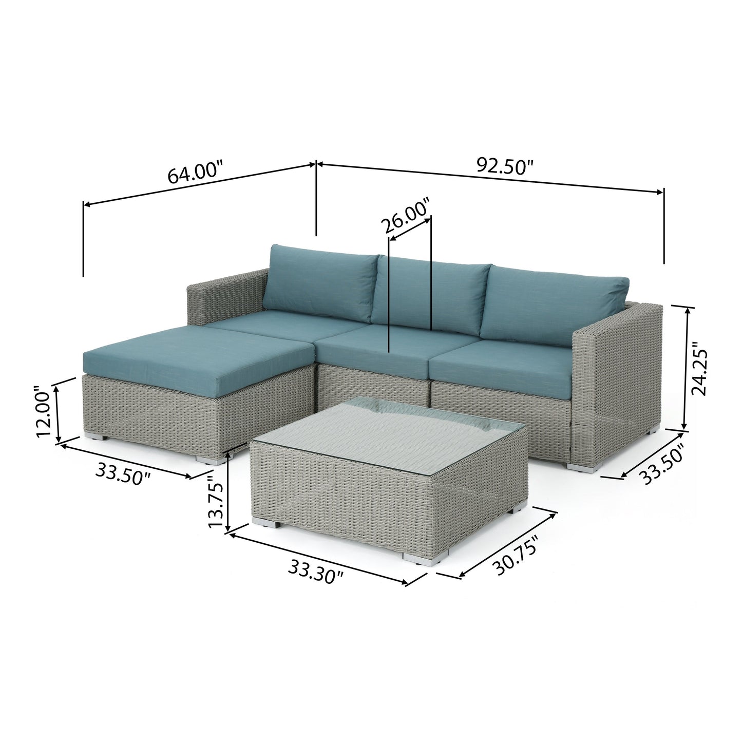 Santa Rosa Outdoor 5-piece Wicker Seating Sectional Set with Cushions by Christopher Knight Home